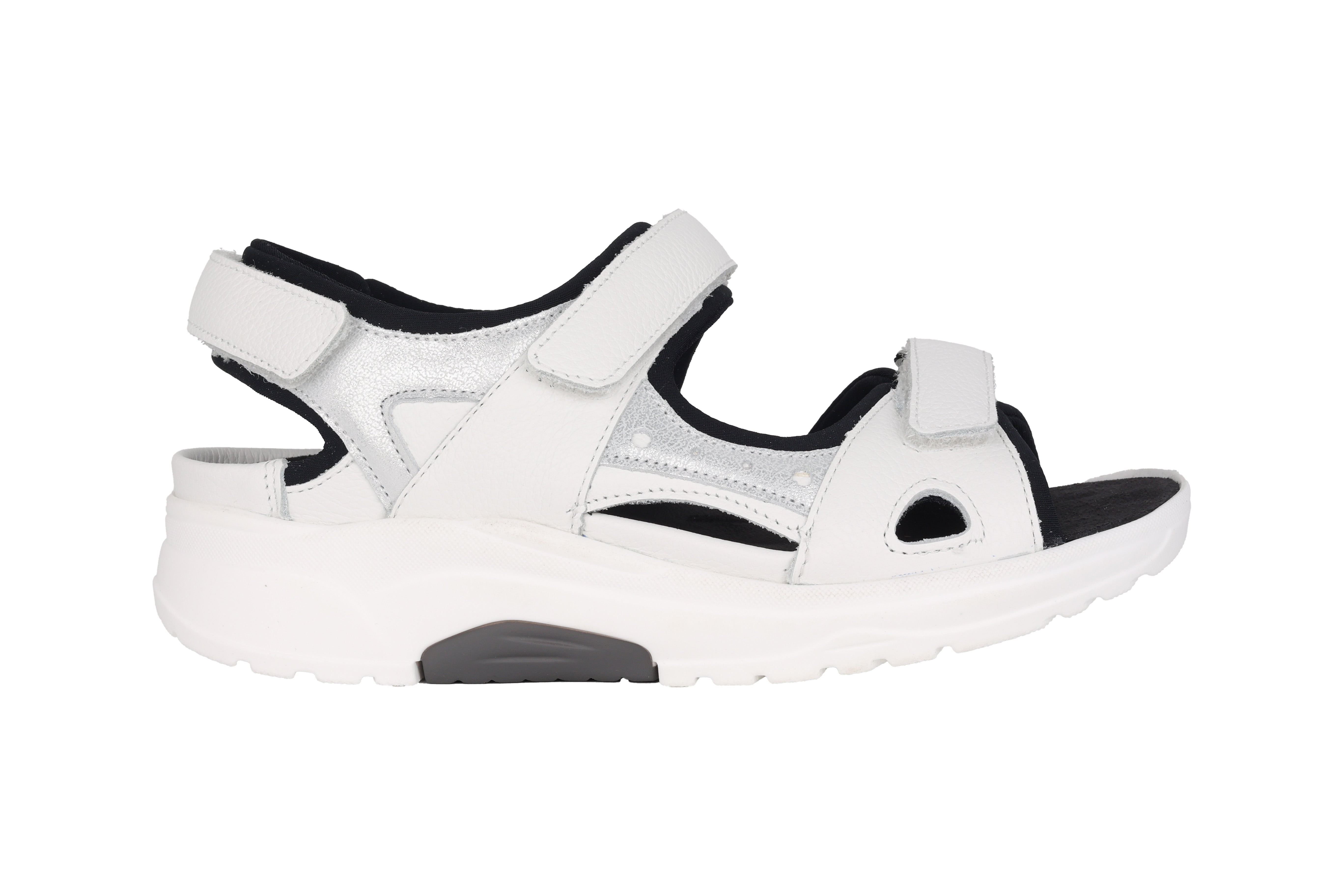 Dynamische rollende damessandaal 'H-Yvonne' met brede pasvorm (H) - wit