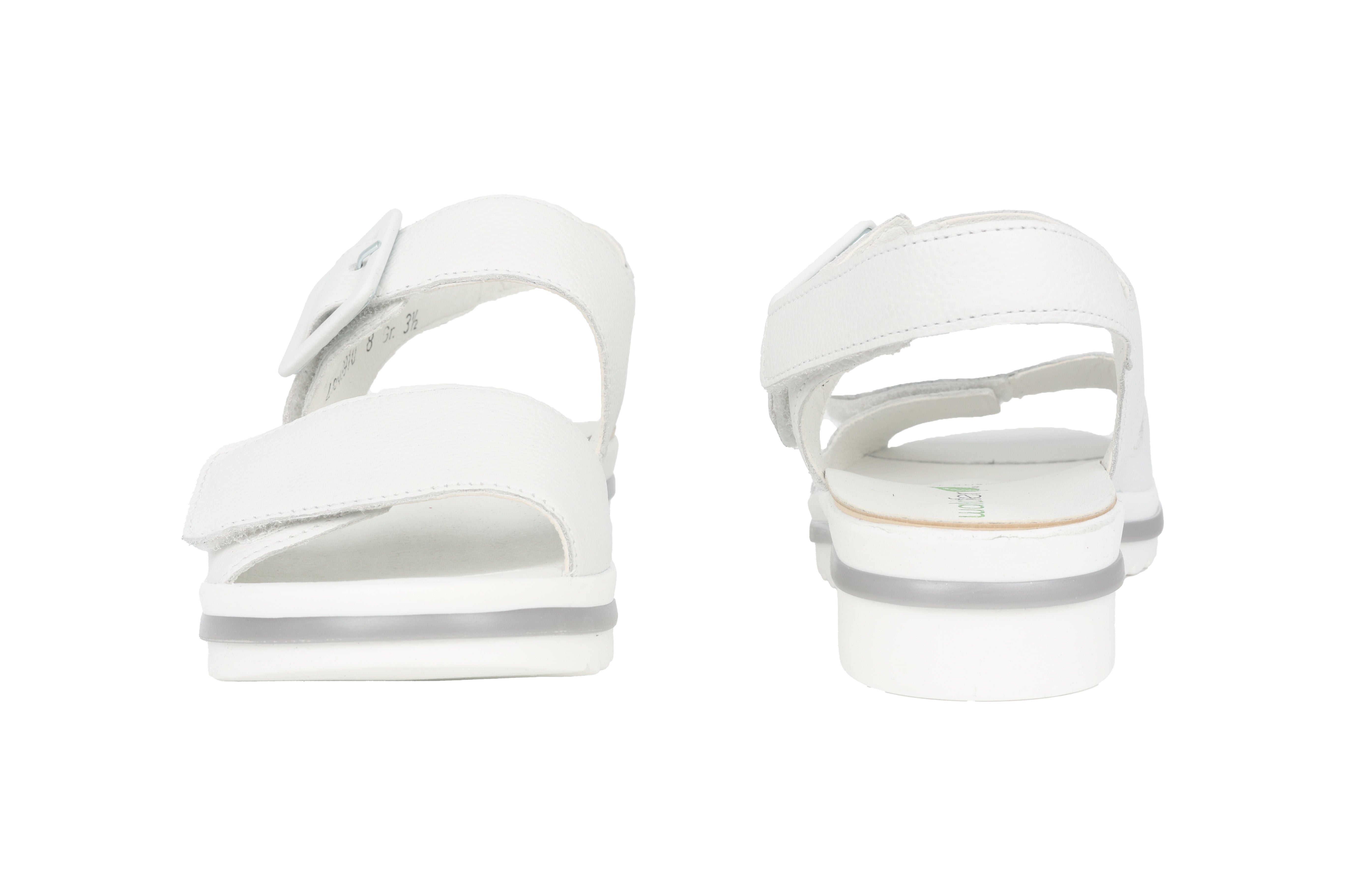 'Hakura' sandalia de mujer de corte ancho (H) - blanco