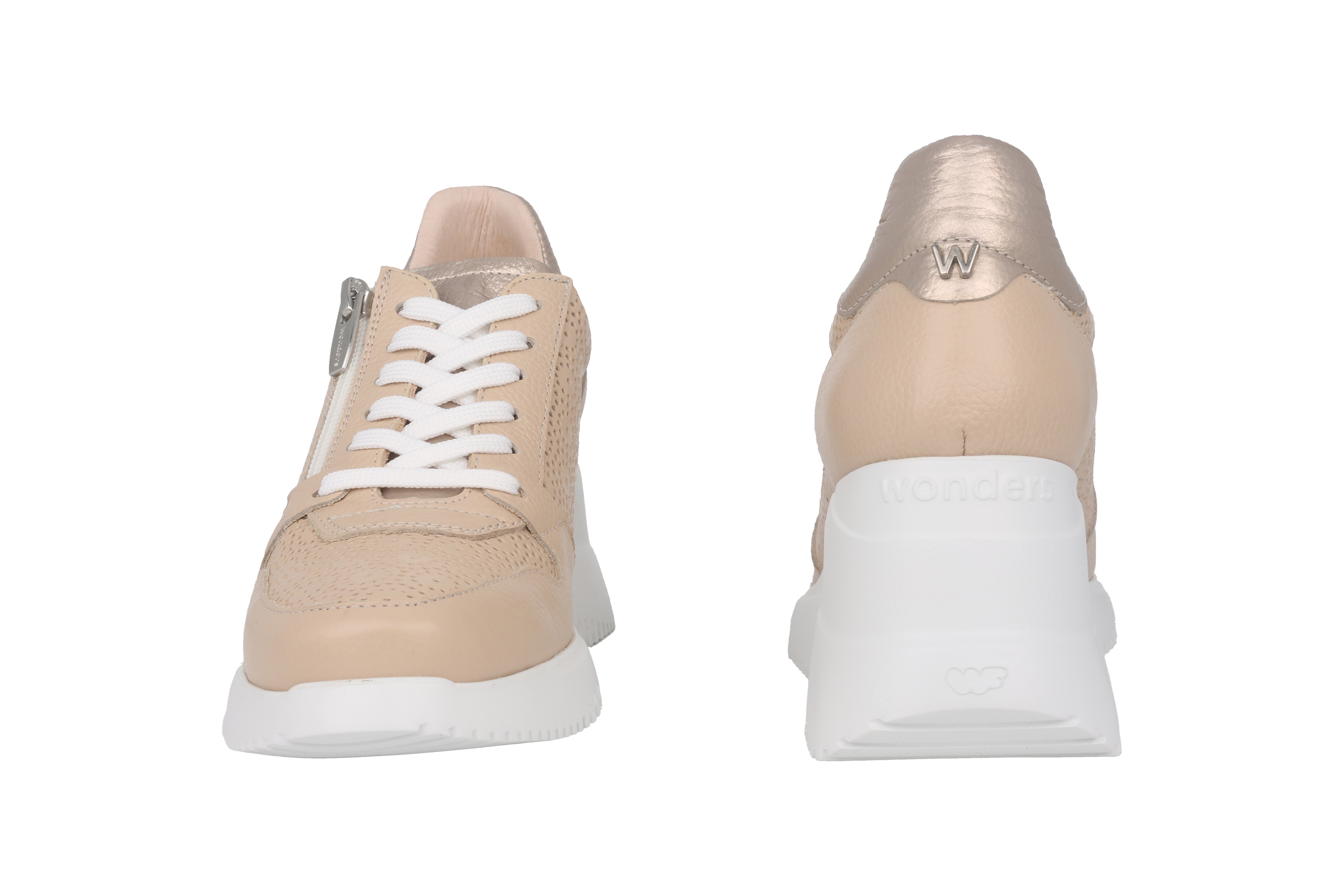 Damen-Schnürsneaker 'Change' mit Keilabsatz - Beige