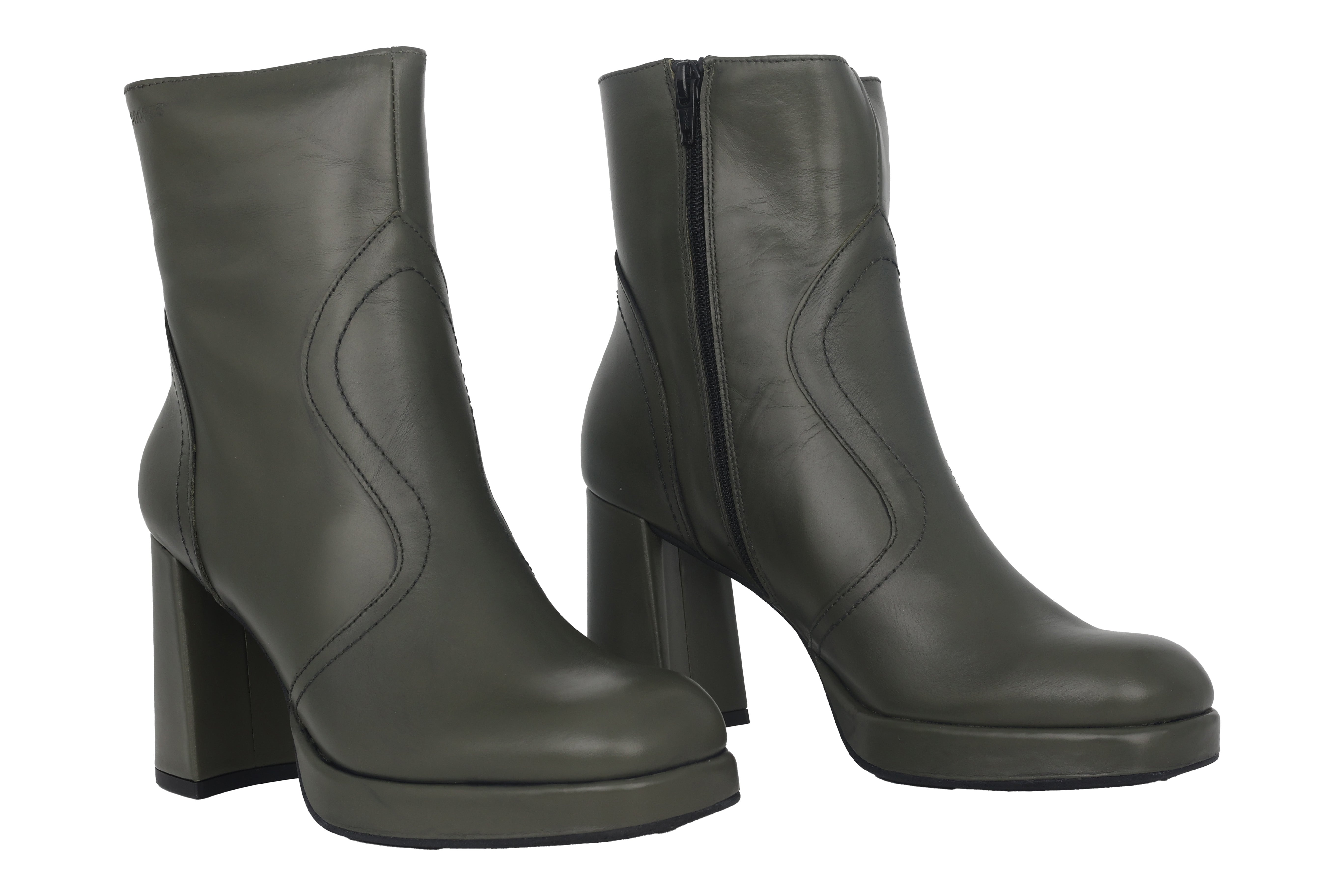 'Lipa' women's high heeled zipper boot - Green