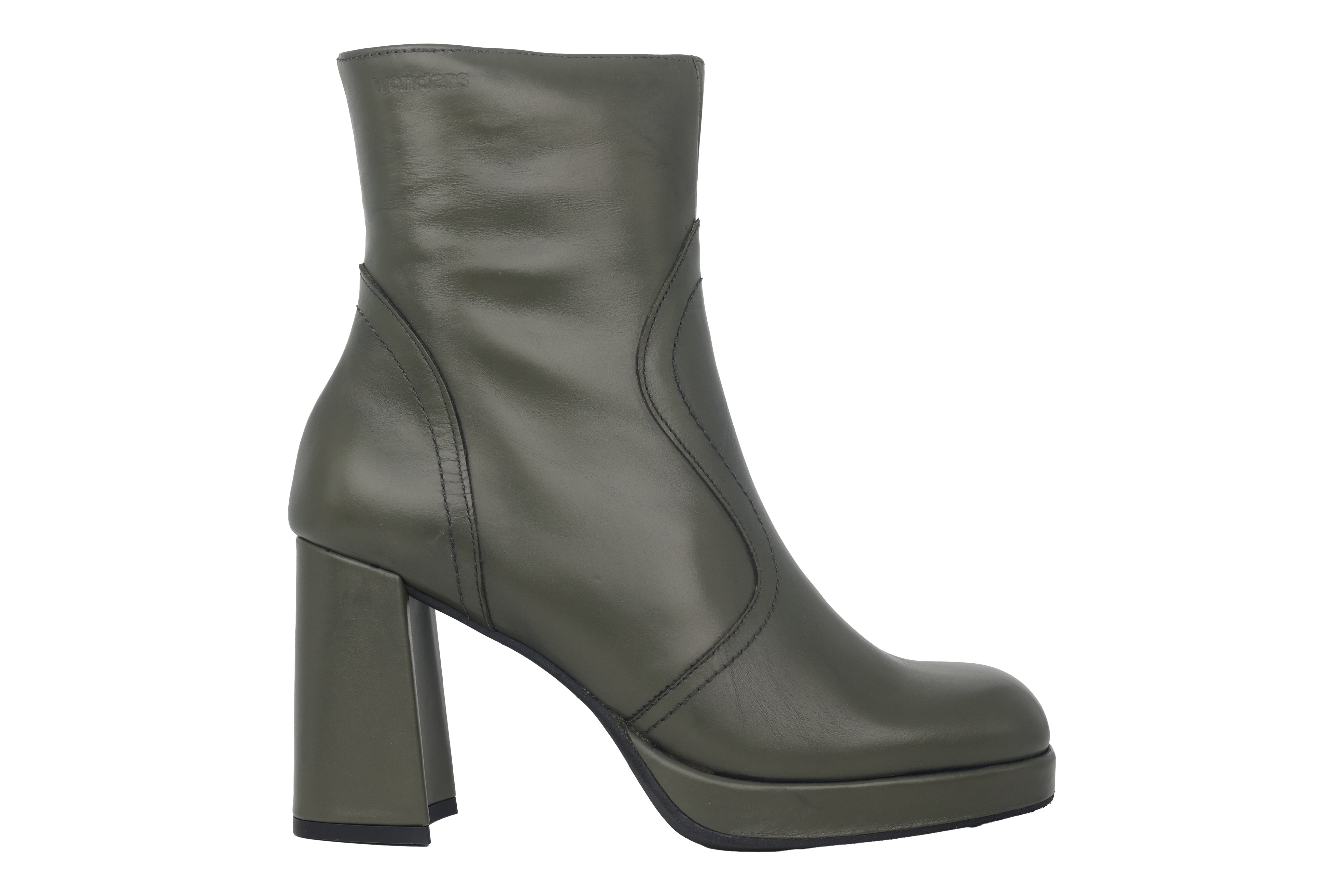 'Lipa' women's high heeled zipper boot - Green
