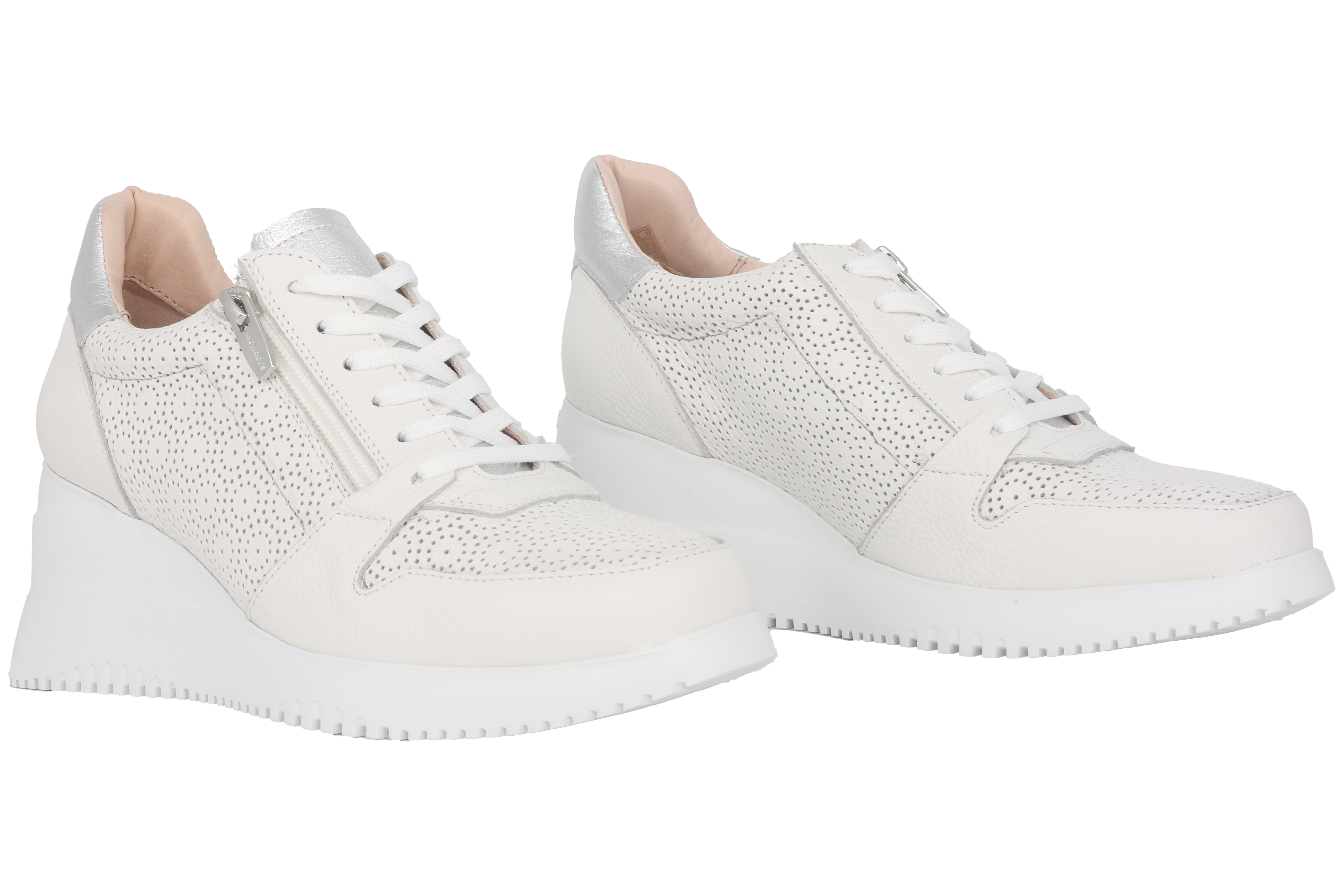 Sneaker compensée à lacets pour femme 'Change' - Blanc cassé