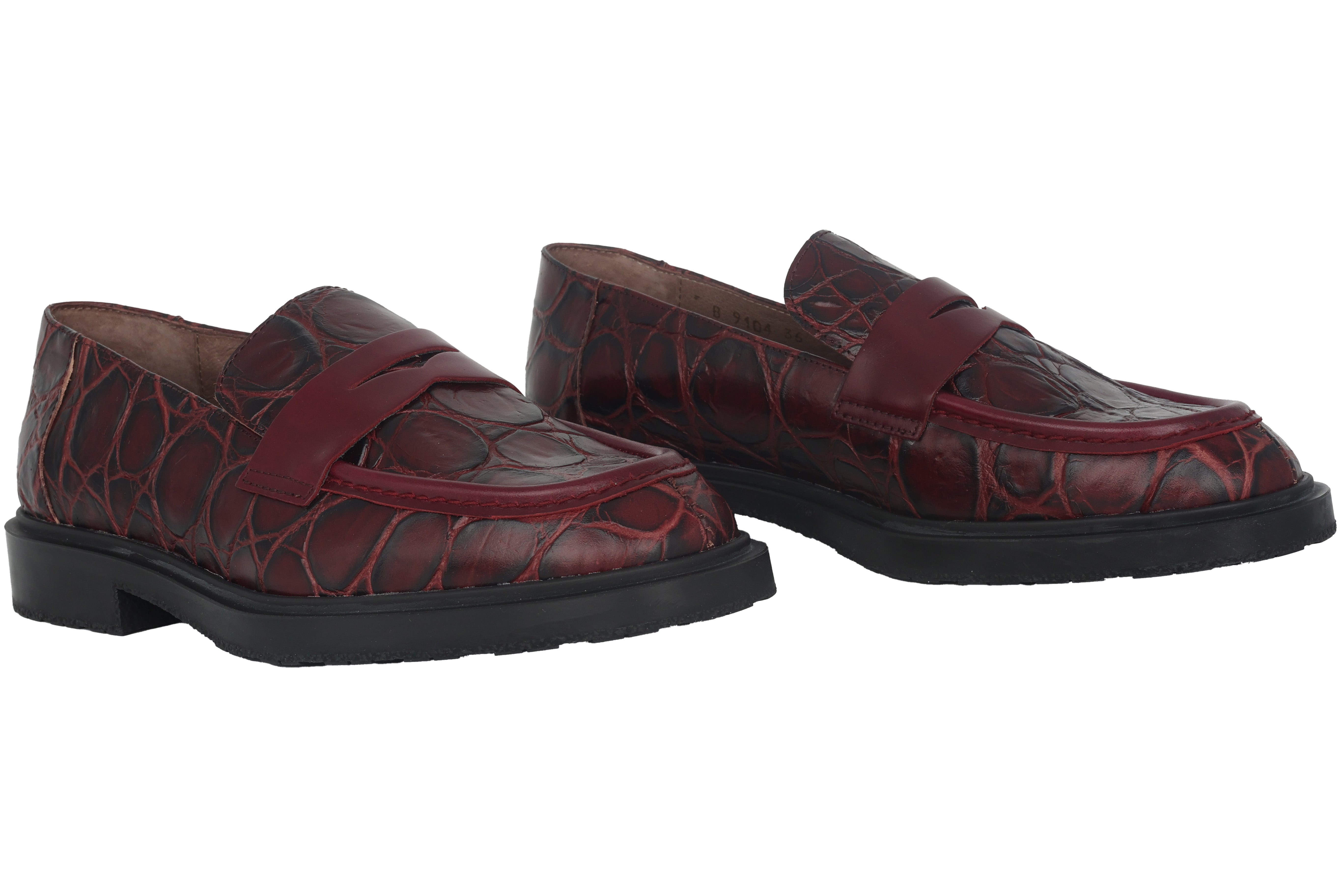 Damesloafer 'Ned' - rode croco